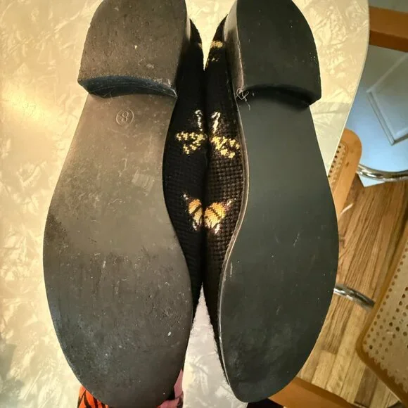 larkspur (very stubbs wootton) embroidered needlpoint FROG loafers 8 - Picture 3 of 4